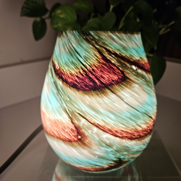 VP Home Lamp Wall Plug-in Wax Warmer for Scented Wax Viridian Swirl Radiant Art - Picture 9 of 11